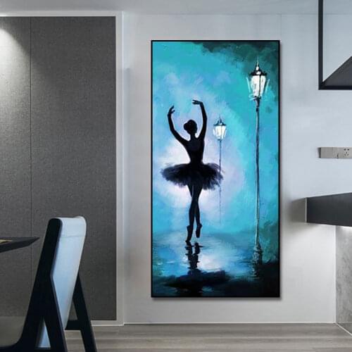 Dancing Ballet Under A Street Canvas Painting Canvas Print Wall Art Picture For Living Room Home Decor Wall Decoration Frameless