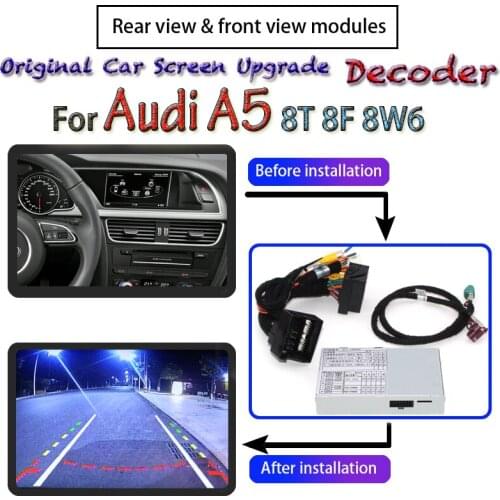 Reverse Camera For Audi A5 8T 8F 8W6 MMI 2007~2020 Interface Adapter Parking Backup Rear Front Camera Display Improve Decoder