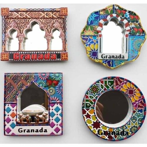 Fridge Magnet Souvenir Granada Spain Oman Hand Painted Resin Refrigerator Magnets Sticker Country Travel Craft Home Decor Gifts