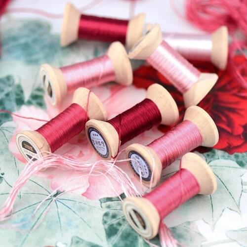 20m Mini Spool/Suzhou embroidery embroidery thread / silk thread spool / silk embroidery thread /Sakura Pink