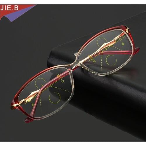 Fashion Multi-focal Progressive Occhiali Da Lettura Donna Diottrica Occhiali Presbiti Occhiali Da Lettura Chiara Intelligenza