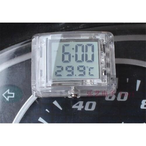 Motorbike clock sticke luminous decal parts moto thermometer for kawasaki honda suzuki benelli vespa yamaha motorcycle watch