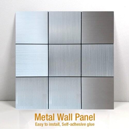 3D Metal Mosaic wall panel Self-adhesive Wall Tiling Wallpaper Waterproof Anti-soft Bag Bedroom Floor ceramic tile Wall Stickers