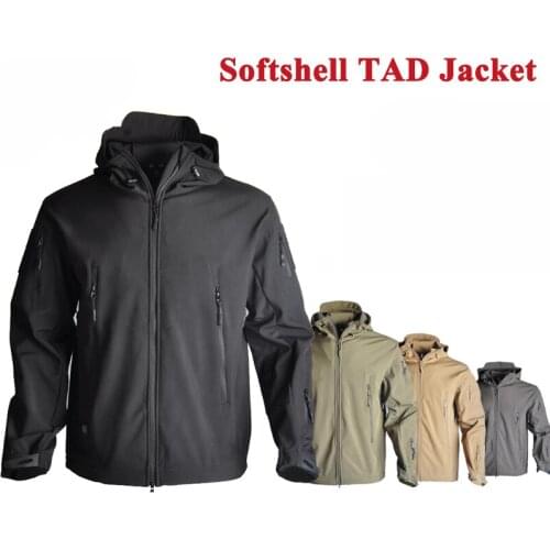 Hot Sale TAD Sharkskin Softshell Jacket Men Waterproof Hunting Jacket Outdoor Hiking Camping Clothing Windbreaker