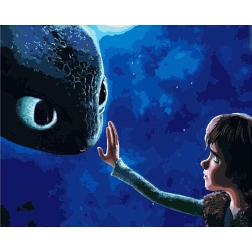 FSBCGT Cartoon Dragon master Acrylic Oil Painting By Numbers Pictures Hand Painted On Canvas Art DIY Gift Home Decor