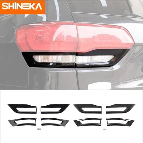 SHINEKA Car Stickers For Grand Cherokee Car Tail Lamp Cover Tail Light Trim Bezel Kit Accessories For Jeep Grand Cherokee 2014