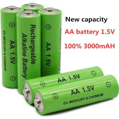 2021 New AA battery 3000 mAh Rechargeable battery NI-MH 1.5 V AA battery for Clocks, mice, computers, toys so on+free shipping