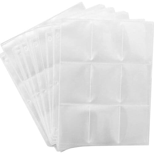 NEW-Trading Card Sleeves Pages, 9 Pocket Pages Protectors for Sport Cards, Coupon, 50 Pack for 3 Ring Binder Sheets