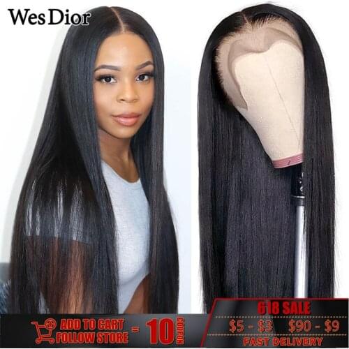 Brazilian Straight Lace Front Human Hair Wigs For Women Preplucked 13X4 Lace Frontal Wigs With Baby Hair 4x4 Lace Wigs Remy Hair