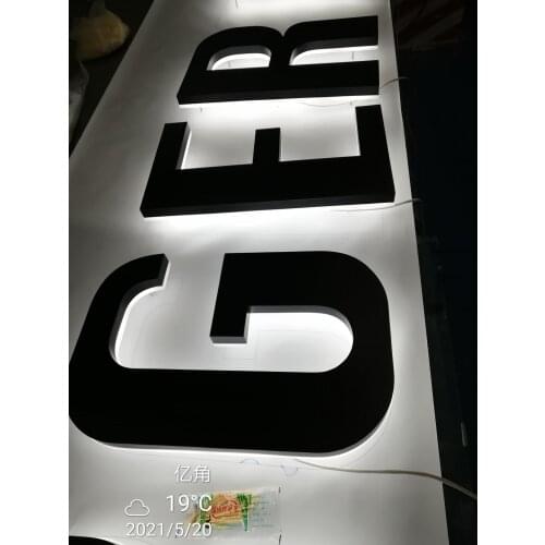 Customized Metal Letter Signage Painted Stainless Steel Back Lit Advertising Sign for Bar Office