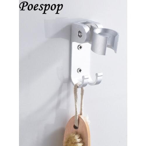 POSEPOP Bathroom Wall Mount Shower Head Holder Wall Mounted Adjustable Shower Head Holder Chrome Stand Bracket For Bathroom Tool