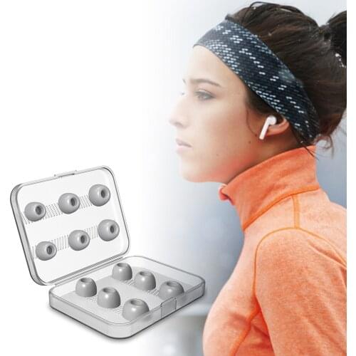 Anti Slip Eartips Memory Foam Earbuds Tips Covers for AirPods Pro Silicone earmuffs with storage box for iphone 3rd generation