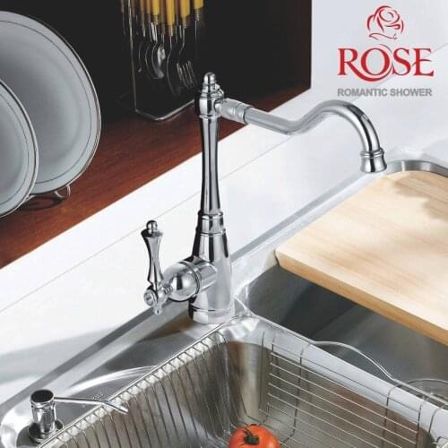 ROSE kitchen faucet, brass water faucet for kitchen, vintage style, Chrome, faucet for water in the kitchen,kitchen brass faucet for hot and cold water R0113