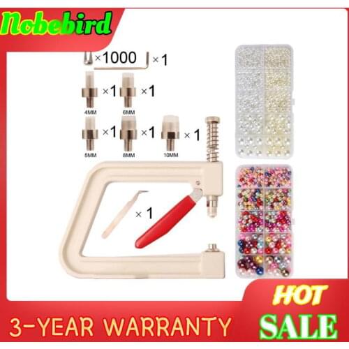 Manual Pearl Beads Setting Machine Rhinestones Fixing Instrument Hand Press Knitting Tools Rivet Crafts Clothes Decoration