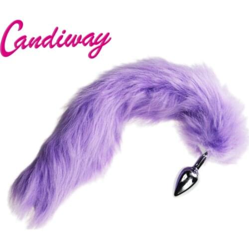 Sexy Toys Metal Fake Fur Fox/Dog Tail Anal Plug Butt Plug BDSM Flirt Anus Plug For Women WILD cat Tail Anal Plug Adult Toy Stim