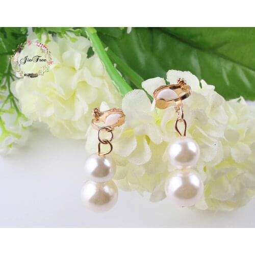 JIOFREE High Quality No harm Clip Earrings Imitation Pearl non Piercing Earring Lovely Fashion girl Earrings Jewelry Wholesale