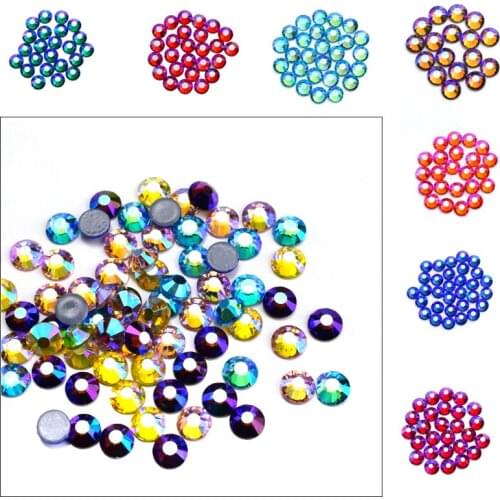 SS6-SS30 multi-color D M C thermosetting rhinestone iron rhinestone glass Strassстразы thermosetting rhinestone wedding dress