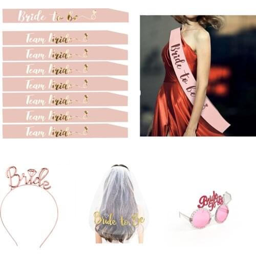 Wedding Decoration Bridal Shower Wedding Veil Team Bride To Be Satin Sash Bachelorette Party Hen Night Party Decoration Supplies