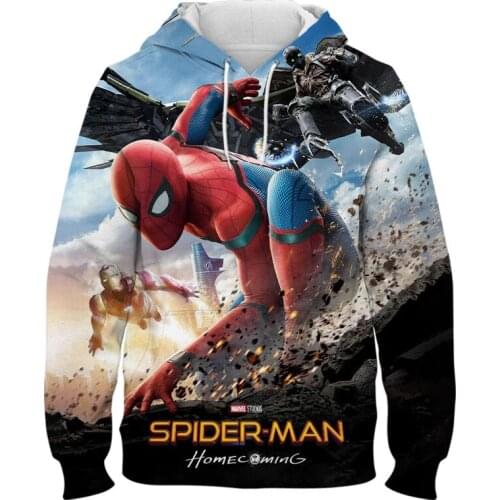 Mens Hoodie Sweatshirt Marvel Super Hero Spider Man Cool Women Tracksuit Spring Harajuku 3D Print Boy Girl Kids Pullovers