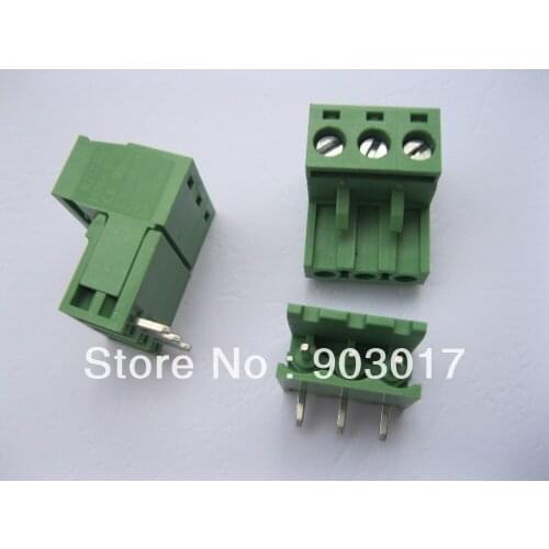 Angle 3way/pin 5.08mm Screw Terminal Block Connector Pluggable Type Green 180 Pcs Per Lot HOT Sale