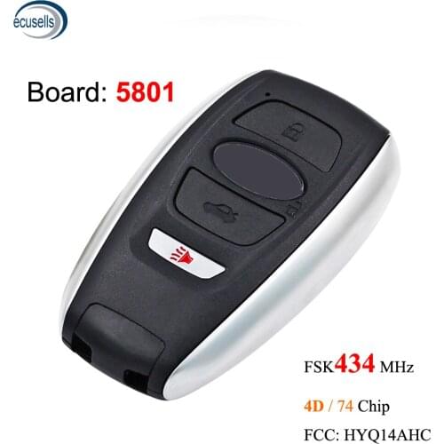 3+1/4 Button 434MHz Keyless Smart Remote Key Board 1451-5801 4D Chip For Subaru Crosstrek Forester Impreza FCCID: HYQ14AHC