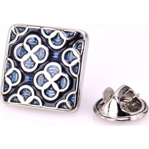 High end mens Brooch new badge brooch pin pin blue retro pattern Brooch mens Wedding Shirt jewelry accessories pin gift