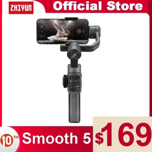 Zhiyun Smooth 4 3-Axis Handheld Smartphone Gimbal Stabilizer for iPhone XS XR X 8Plus 8 7Plus 7 Samsung S9 S8 S7 & Action Camera