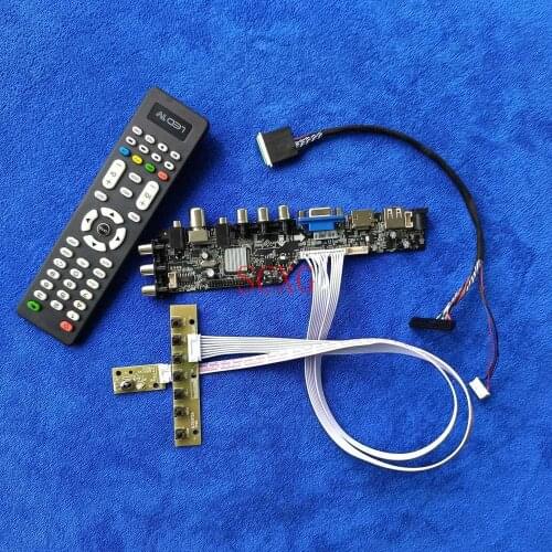 LCD LED Kit 40 Pin LVDS Fit B140RTN02.1/2.2 B140RTN03.1/3.2 Screen drive board 1600*900 DVB AV VGA USB HDMI-compatible Digital