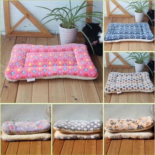 Winter Warm Dog Bed Soft Fleece Pet Blanket Cat Litter Puppy Sleep Mat Lovely Mattress Cushion for Small And Large Dogs 5 Size