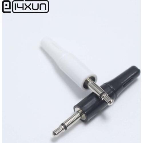 10pcs 2.5mm mono headset plug 2 pole 2.5 mm audio plug Jack Adapter connector for phone black white