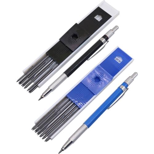 Metal Mechanical Pencils 2.0 mm 2B Lead Holder Drafting Drawing Pencil Set with 12 Pieces Writing School Gifts Stationery