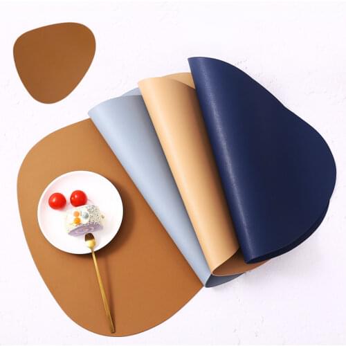 2 4 6 sets Kitchen Placemat Tableware Mat With Bowl Coaster Heat Insulation PU Leather Easy To Clean