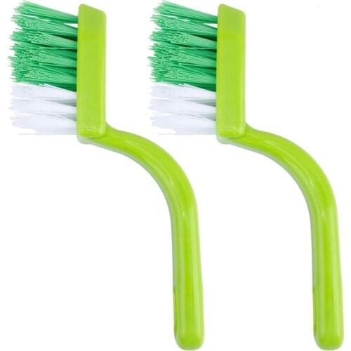 2pcs Floor Scrub Brush with Long Handle Portable Scrubber with Stiff Bristles Tile Cleaning Tool Dust Removal Supply for Home