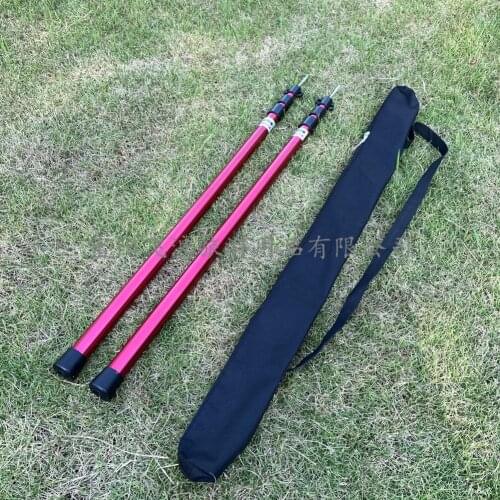 2Pcs Telescoping Tarp Poles Adjustable Aluminum Rods for Tent Awning Outdoor Camping Hiking Tent Pole Portable Lightweight 2.3M