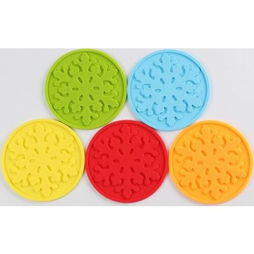 9cm Silicone Stand Non-slip Insulation Snow Pad Cup Bowl Mat Solid Color Hot Stands Pad Pot Holder Kitchen Accessories 5pc/lot