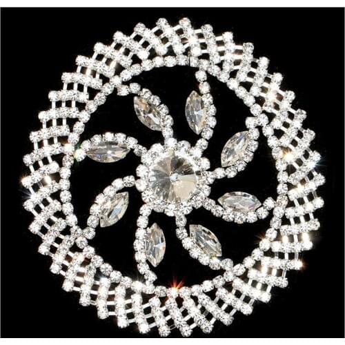 Free Shipping Wholesale 10pcs/lot 4" Rhinestone Applique for Wedding Gown Bridal Sash Evening Wear Rhinestone Patch LSAP51101