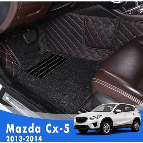 Custom Car Floor Mats For Mazda cx-5 2014 2013 Luxury Double Layer Wire Loop Foot Pads Car Accessories Decoration Carpet Rugs