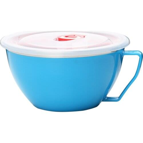 Stainless Steel Instant Noodle Bowl Double Lid With Lid Handle Noodle Cup Ramen Bowl Soup Bowl Insulated Fresh Box Rice