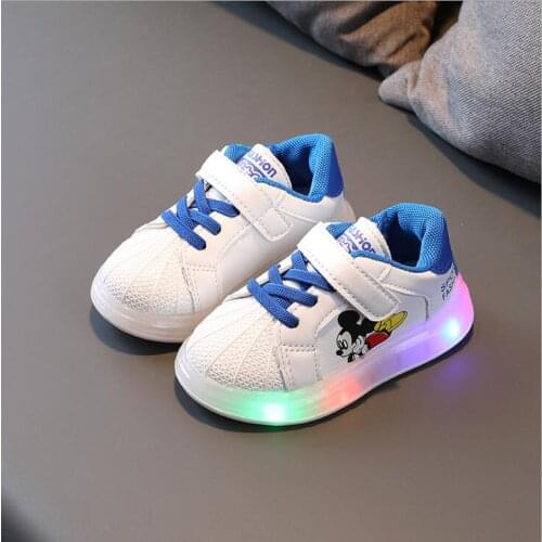 Childrens Mickey Led Shoes Boys Girls Lighted Sneakers Glowing Shoes for Kid Sneakers Boys Baby Sneakers with Luminous Sole