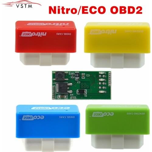 ECU Chip Nitro OBD2 EcoOBD2 Tuning Box Plug & Driver NitroOBD2 Eco OBD2 For Benzine Diesel Car Fuel Save More Power