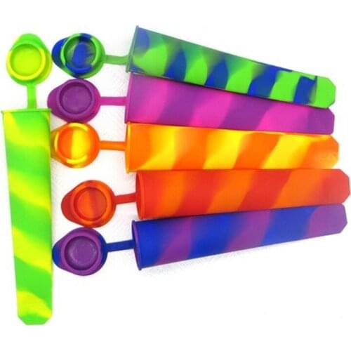 Ice Pop Mold with Lid Set of 6 Colorful Silicone Ice Sucker Maker DIY Soft Dessert Mould Slim Chillers for Home Kitchen @LS