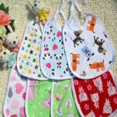 22*17CM cartoon Cotton Baby Bib Infant Saliva Towels Baby Bib Cartoon Baby Wear 15pcs/lot mix