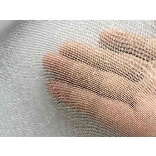 Howmay 100% pure silk fabric stiff mesh tulle organza 6m/m 25gsm 55" 140cm natural white for wedding dress or DIY handmade