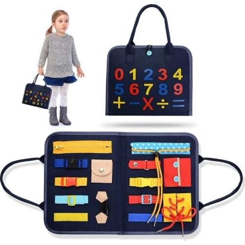 Montessori Toys Cross-Border Dressing Learning Board Felt Busy Board Early Education Puzzle Hand-Eye Dressing Teaching Aids