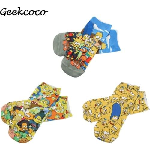 J1624 Fashion Mens Funny Socks Womens Personality Anime Socks Cartoon High Quality Kawaii Pattern