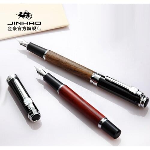 JINHAO 8802 luxury wood Fountain Pen Fine 0.5mm /Medium 0.6-0.7mm Nib New Stationery Office school supplies ink Pen
