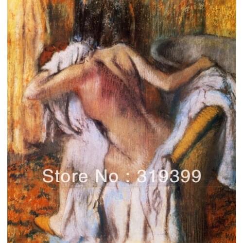 Oil Painting Reproduction on Linen Canvas,After the Bath 8 by edgar degas ,Free DHL Shipping,handmade,Top Quality