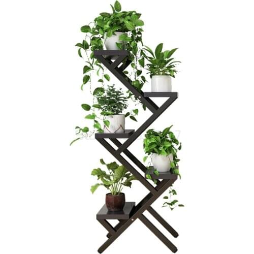 Creative fashionable flower stand multilayer iron flower frame living room flower pot tray shelf provincial space planter stand