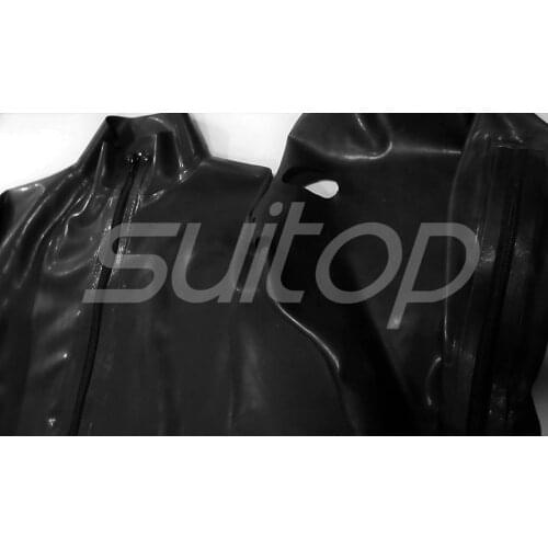 Full body cover latex catsuit with front zipper to butt hoods separate (inclduing gloves socks attached)