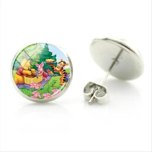 Disney Trend Handmade Friends Party Pendant Earrings Classic Animation Fashion Glass Gem Gift Jewelry Earrings